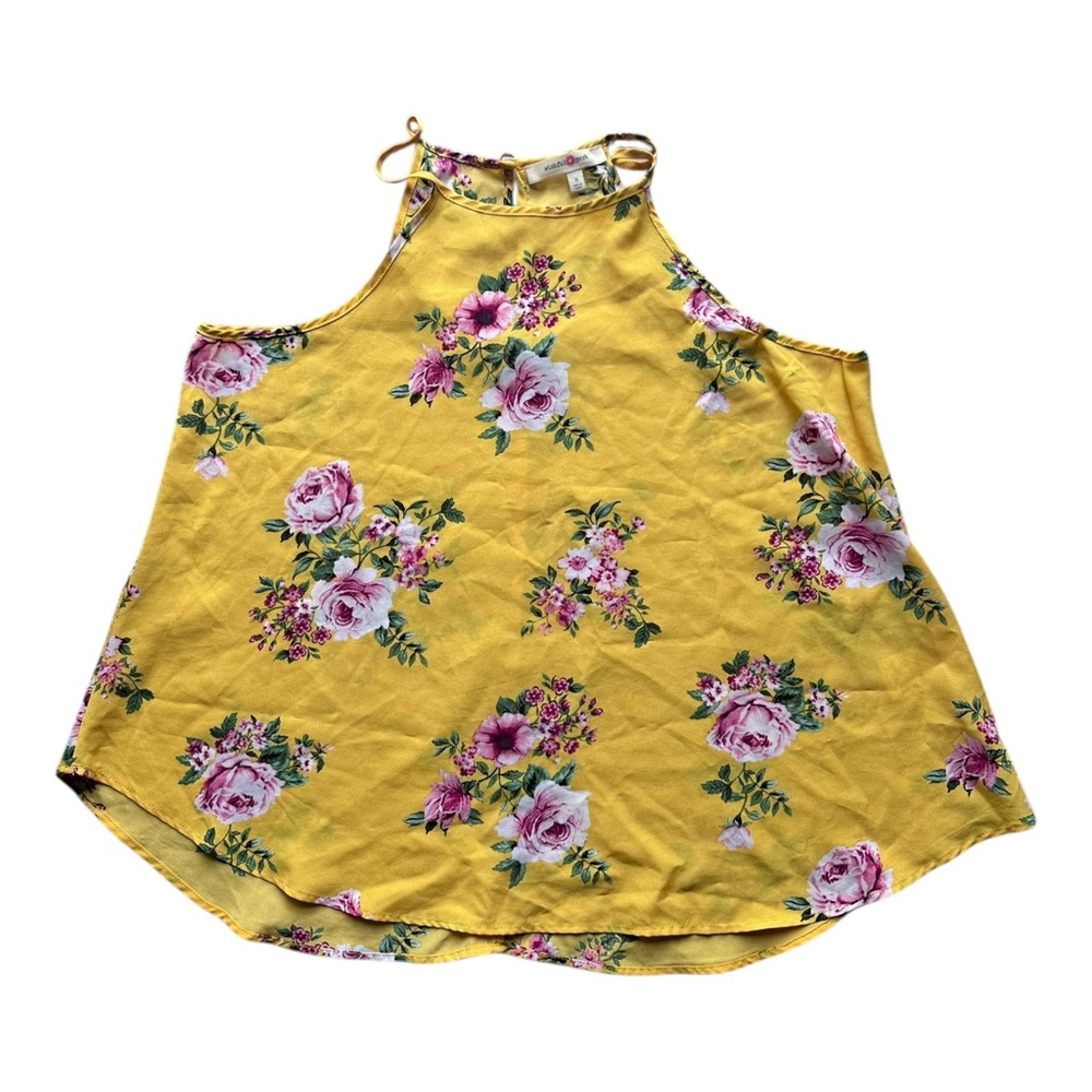 Wishful Park‎ Yellow Floral Tank Top Size Medium